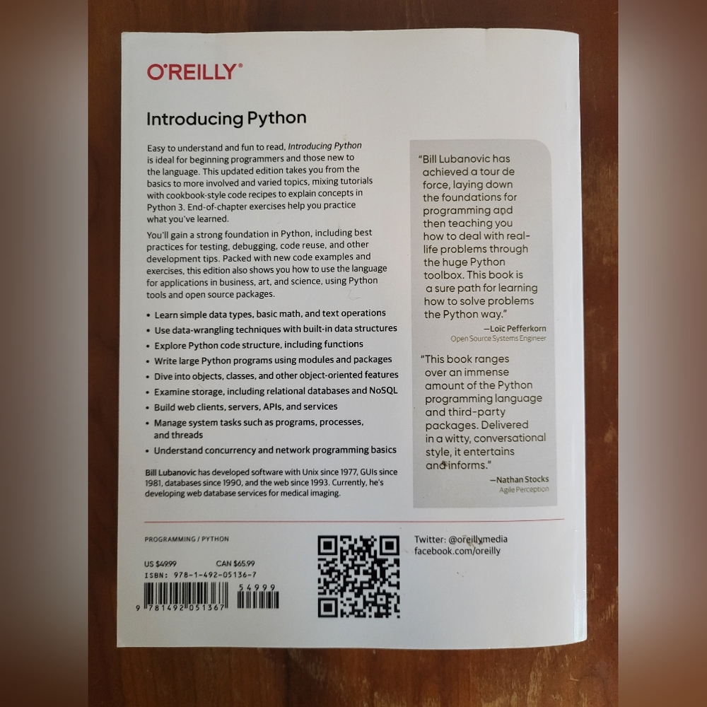 Introducing Python Book - Picture 2 of 2